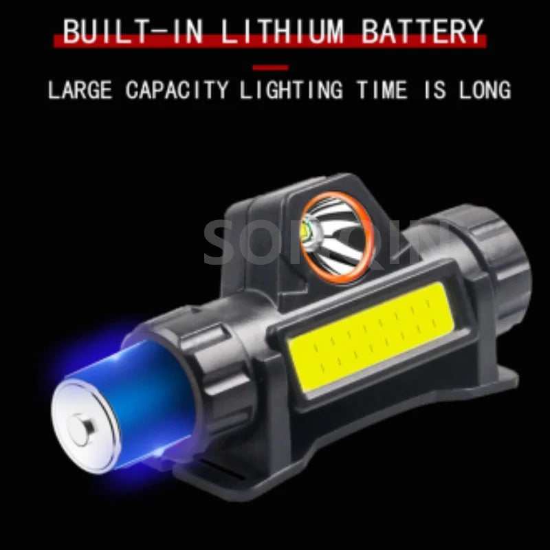 lampe frontale led 1500lm 2000lm modes usb rechargeable camping pêche nuit robuste pratique