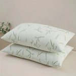 protège oreiller imperméable fibre bambou blanc vert clair moderne glissière 26x20cm 30x20cm 35x20cm 40x20cm