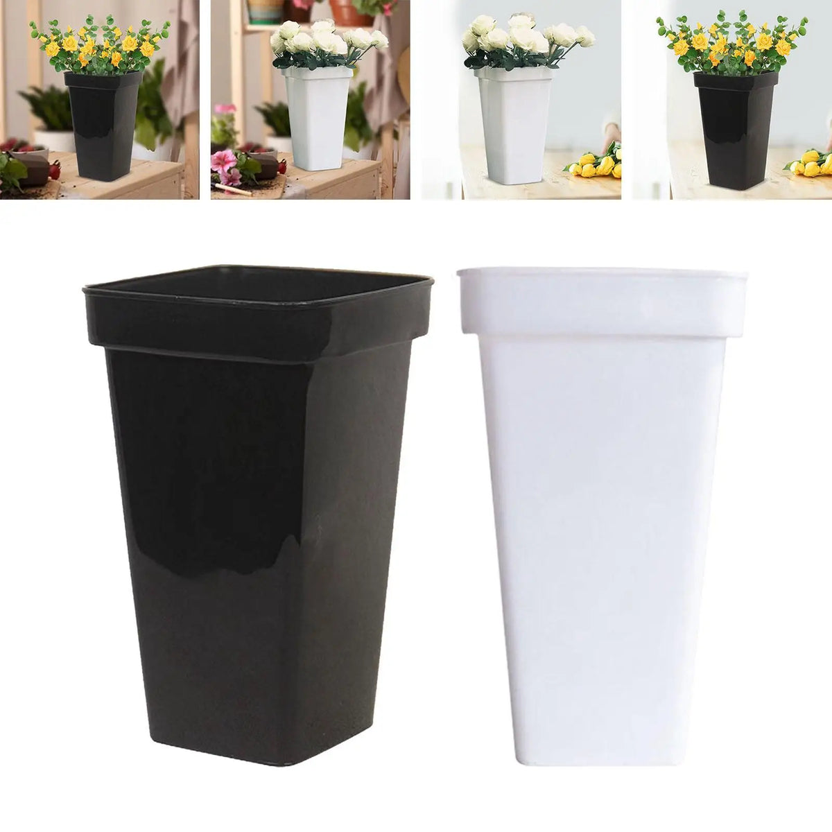 Pot fleurs moderne vase plancher bouquets décoration table blanc noir multifonctionalité