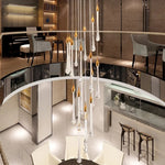 suspension lumineuse or gouttelettes contemporaine 18 lumières spiral transparent élégante