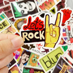 sticker rock punk musicien adhésif étanche divers artistes groupe brillant multicolore