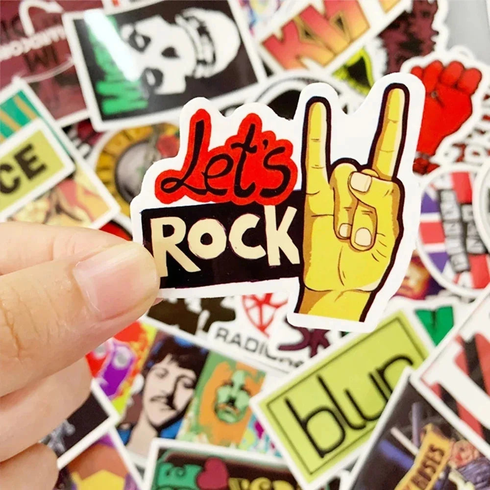 sticker rock punk musicien adhésif étanche divers artistes groupe brillant multicolore