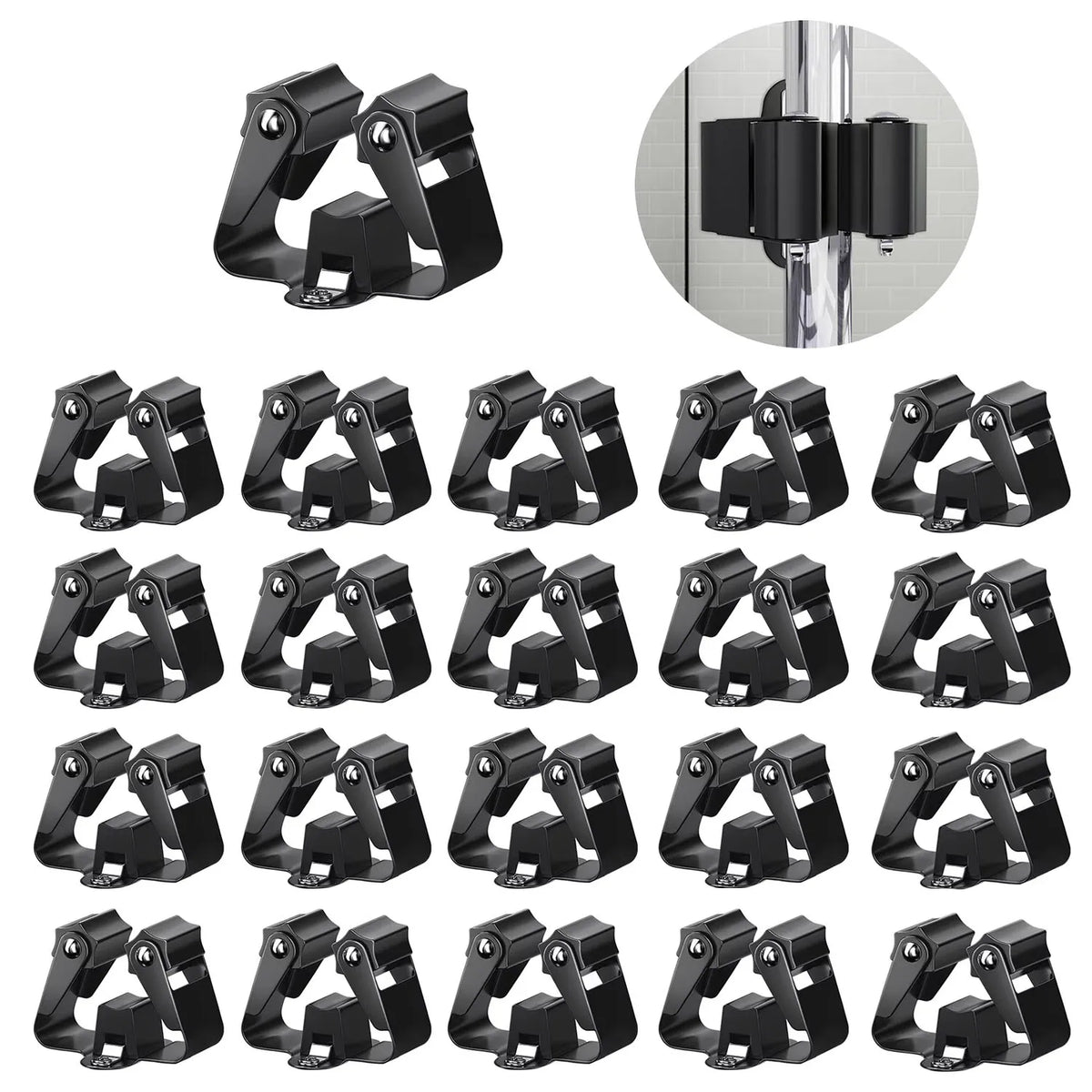 porte balai support mur noir acier inoxydable moderne respectueux environnement vis imperméable stockage articles