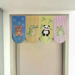 rideau décoratif adhésif carreaux pois rayures animaux mignons bleu clair blanc orange beige rose