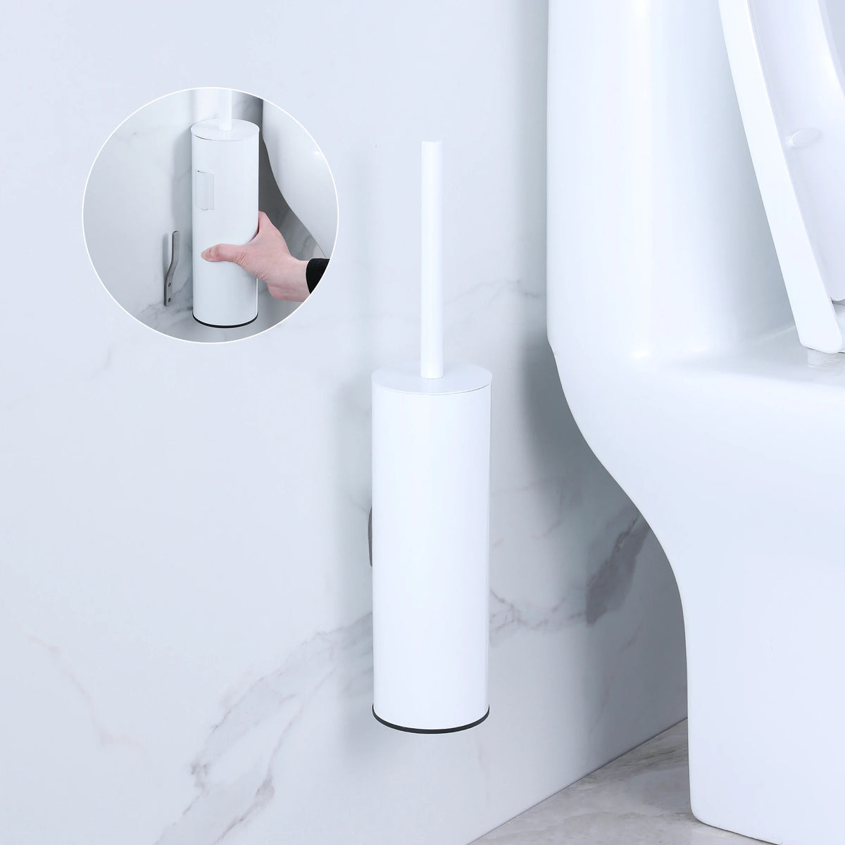 brosse wc inoxydable moderne blanche noire argent or support mural pieds
