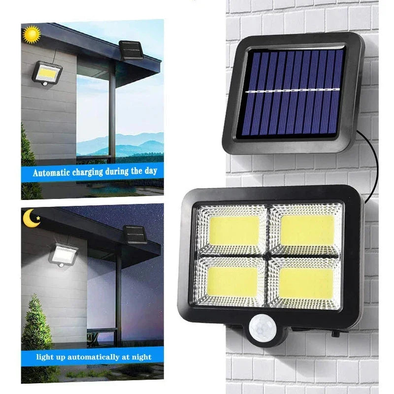 lampe murale solaire led moderne commande distance ip65 protection abs matériaux noir