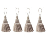 pompons décoratifs tissés élégants gris beige bleu rose noir blanc pièces