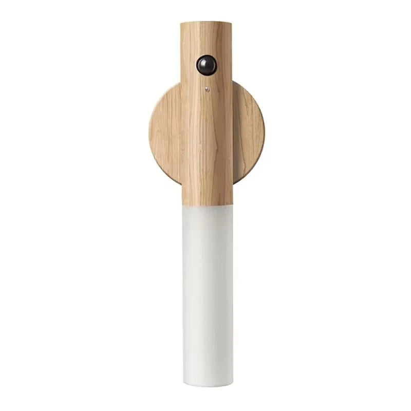 lampe murale led rechargeable aimantée texture bois finition mate moderne minimaliste