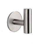 porte serviettes moderne argenté noir lisse auto adhésif inoxydable diamètre 5cm hauteur 3.3cm