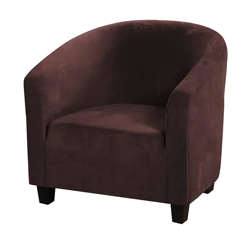 Housse fauteuil velours gris foncé étirable moderne élastiques canapé intérieur extérieur