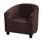Housse fauteuil velours gris foncé étirable moderne élastiques canapé intérieur extérieur