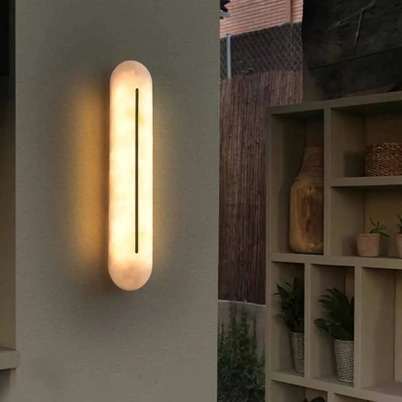 lampe murale moderne led blanc marbre hydrofuge 45cm 12w 2000lm salon chambre