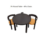 meubles deco miniature table ronde chaises noir orange texture bois moderne set poupées accessoire