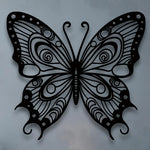 décoration murale métal papillon noir gris motif zentangle opaque contemporainintérieur chambre salon