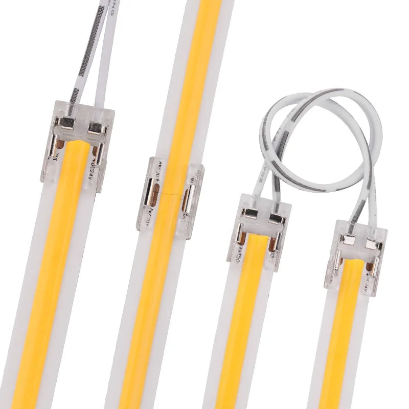 rubans led jaune blanc moderne clips connecteurs câbles alimentation 24v ip20 1000mm 2000mm 3000mm