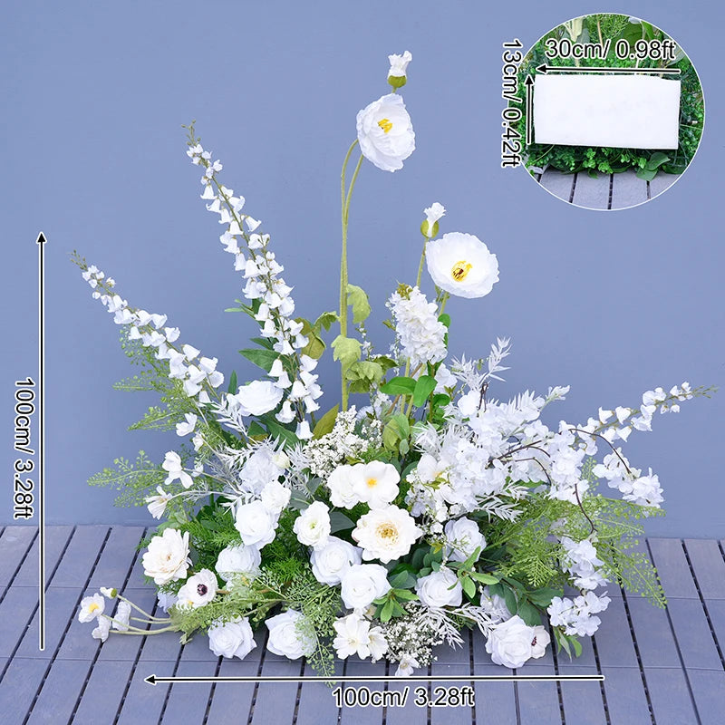 Décoration mariage arche florale blanche verte artificielle extérieure classique romantique événement festive
