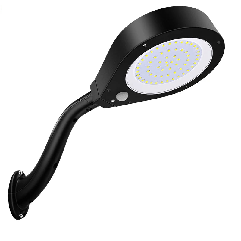 lampe solaire murale moderne noire ip65 800lm 61leds abs