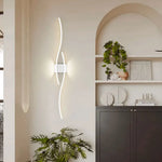 applique murale led moderne blanche dorée ondulé éclairage chambre cuisine étude entrée