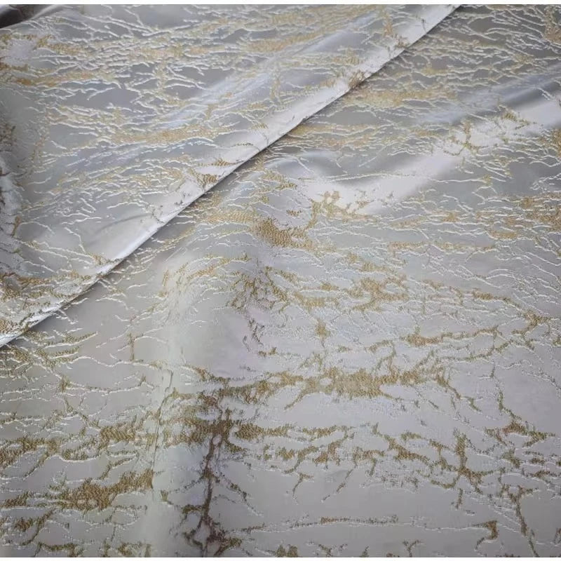 tissu marbré blanc doré classique opacique polyester 150cm bricolage décoration maison