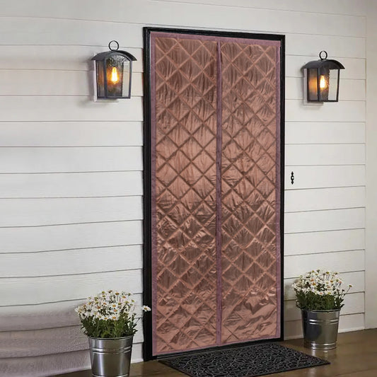 Rideau thermique marron pour porte d'entrée