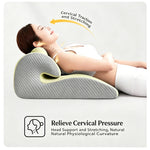 coussin support cervical ergonomique mousse mémoire forme coton carreaux beige gris confort lit