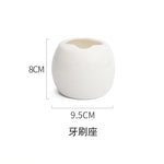 ensemble accessoires salle bain porcelaine moderne distributeur savon gobelet porte brosse dents