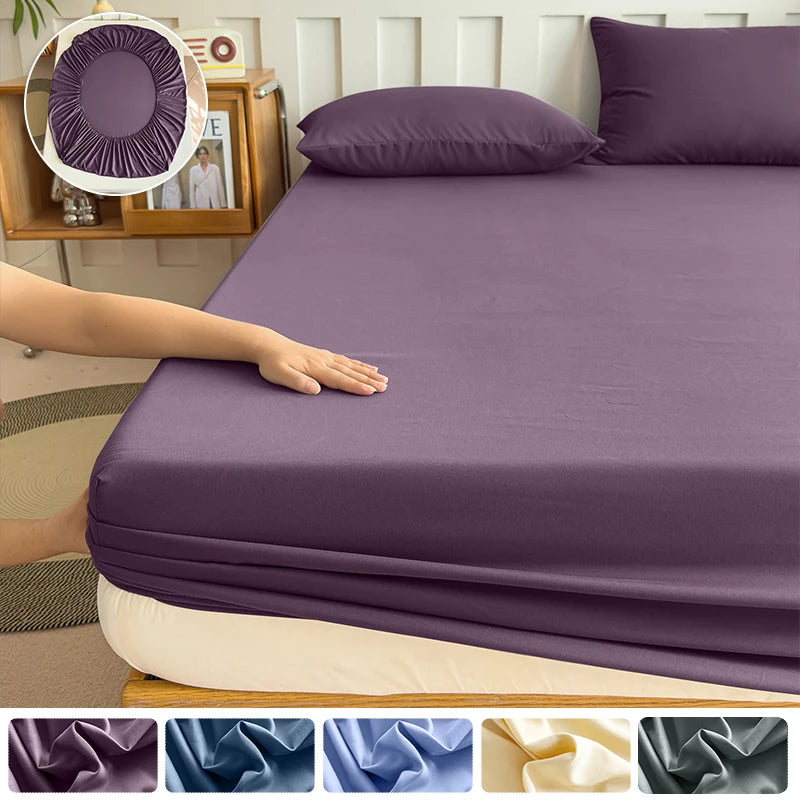 housse lit violet bleu marine gris uni anti acariens anti bactéries moderne 120x200 150x200