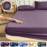 housse lit violet bleu marine gris uni anti acariens anti bactéries moderne 120x200 150x200