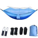hamac camping extérieur portable deux personnes vert olive camouflage simple moustiquaire polyester robuste
