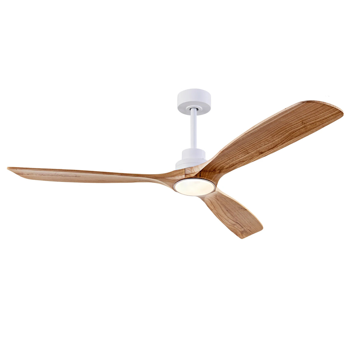 ventilateur bois blanc moderne led télécommande 60 pouces chambre salon lumière minimaliste