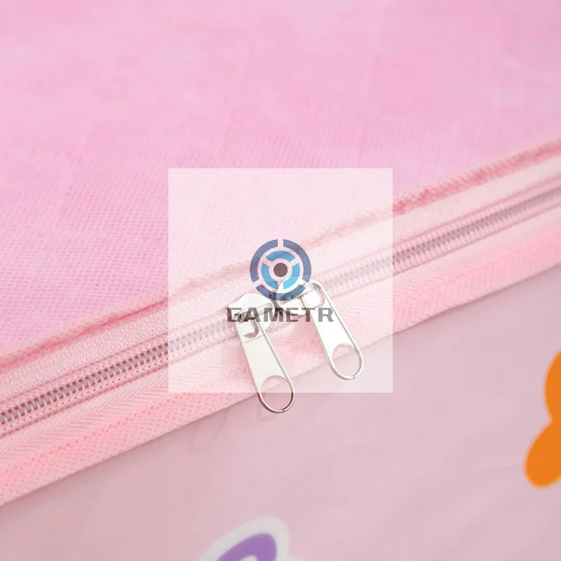 boîte rangement enfant rose bleu clair gris ours coeurs fleurs cute happy poignées détachables