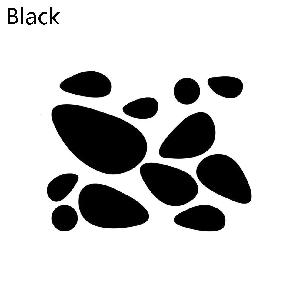 sticker mural moderne 12 pièces forme ovale noir or argent adhésif vinyle décoration intérieure