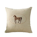 coussin jaune motif cheval moderne taie d'oreiller polyester coton respectueux environnement zipper 45cm 45cm