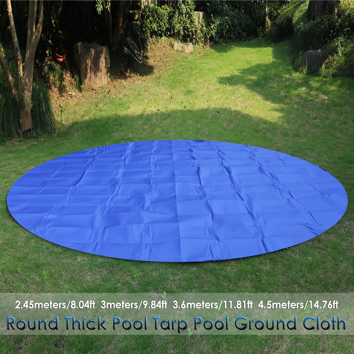tapis sol piscine ronde bleu uni robuste étanche 2.45m 3m 3.6m 4.5m
