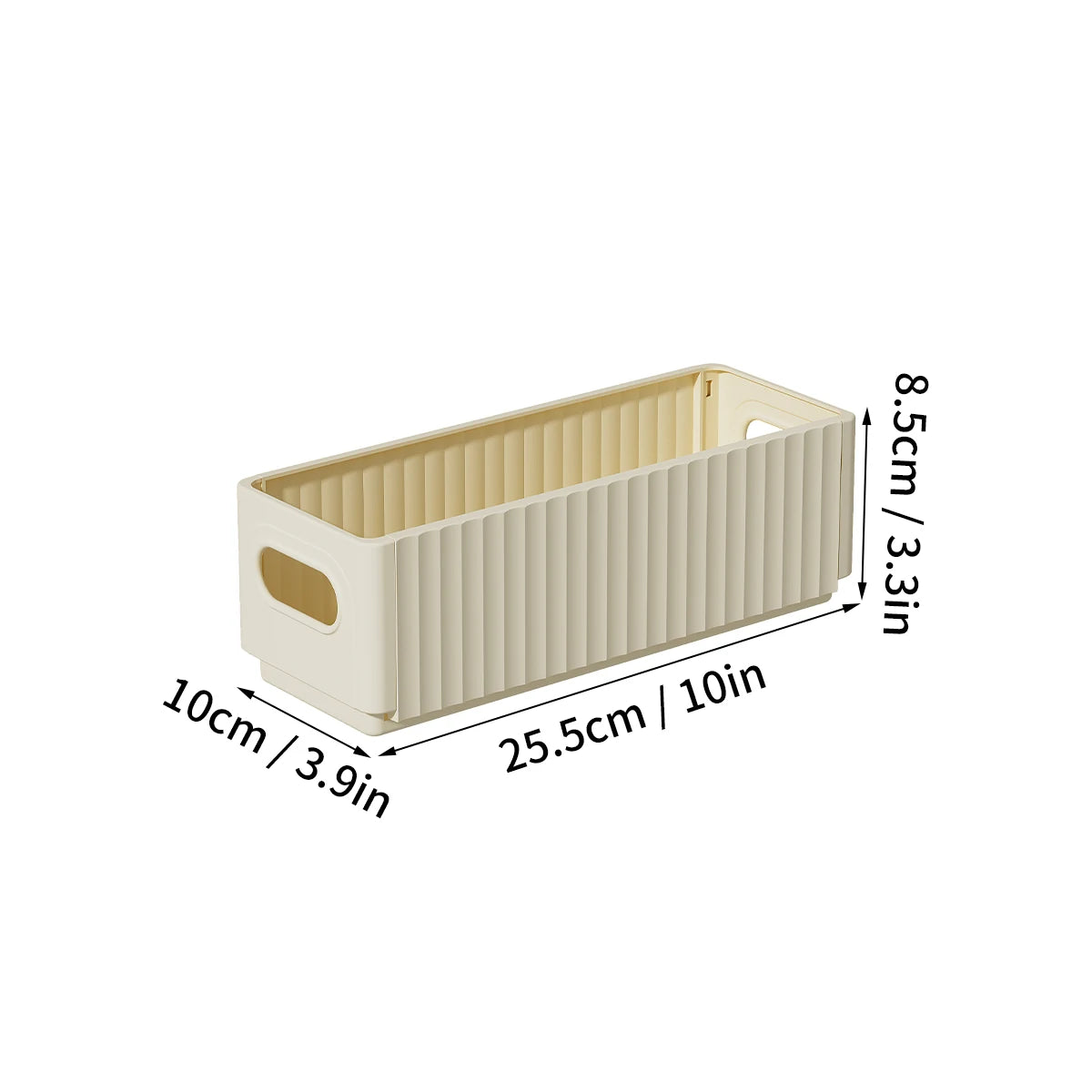 boîtes rangement pliables plastique moderne beige poignées boucles ridées stockage multifonctionnel