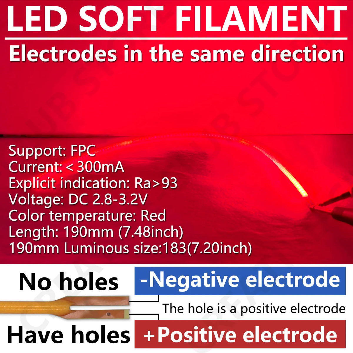 filament led souple 190mm rouge vert bleu rose technologie bricolage diy đèn led