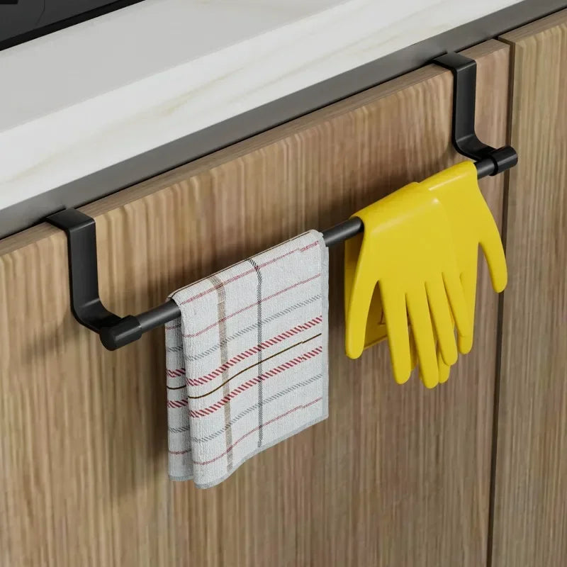 porte serviettes mural acier inoxydable clips noir moderne salle bain cuisine organisateur autonomes