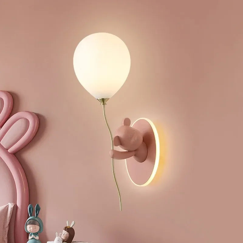 lampe murale moderne ours motif texture mat blanc doré chambre enfant okolets