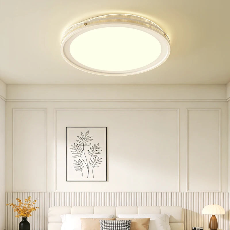 plafonnier led moderne blanc doré noir éclairage chambre salon télécommande minimaliste