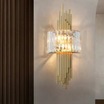 applique murale moderne or transparent led verrous vertical chambre salon