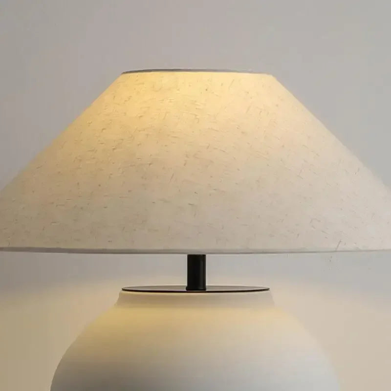 lampe table moderne céramique gris abat jour beige led rechargeable télécommande chambre coucher