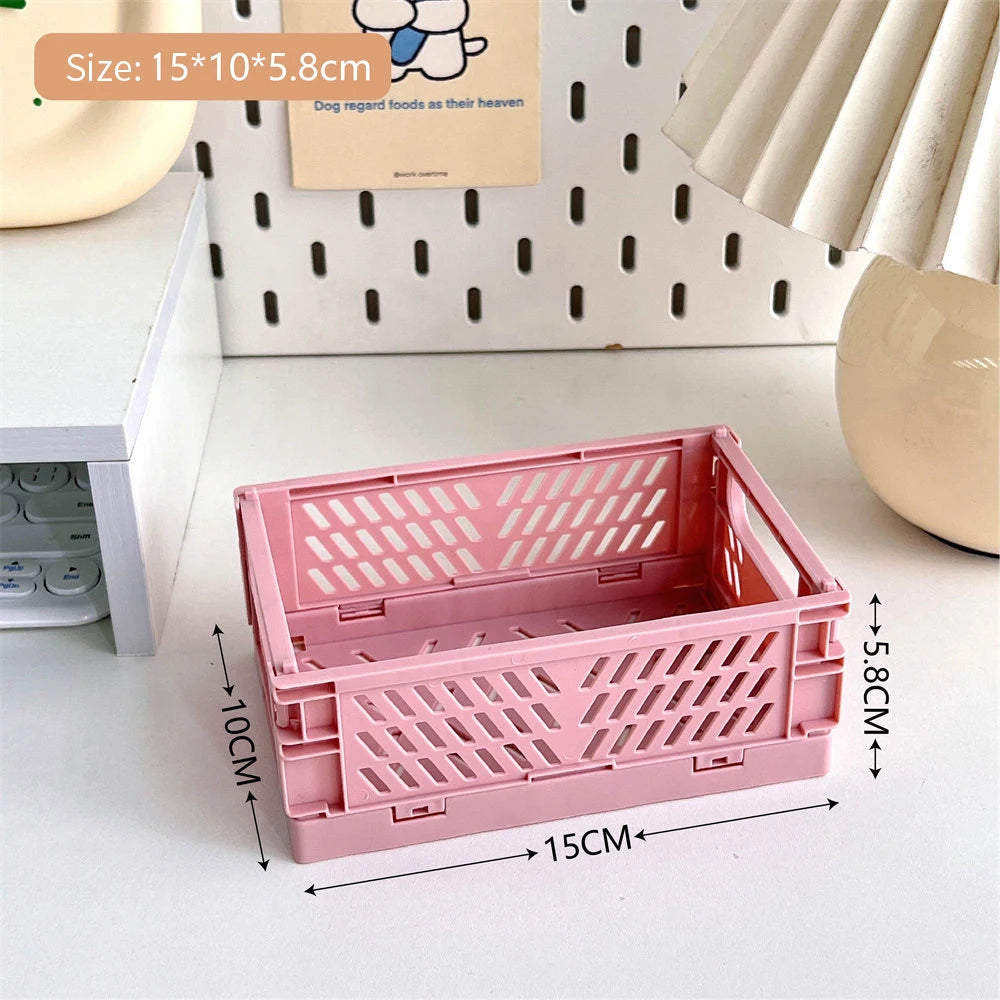 caisse rangement pliante plastique moderne orange jaune gris vert rose violet grille ventilation clips