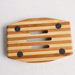 support savon bois bambou rayures horizontales moderne salle bain portable naturel minimaliste