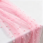 nappe décorative transparente blanches rose table mariage fête 75x200cm polyester