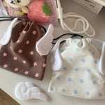 sac cordons étoiles créatif enfantin beige marron rose pâle anti poussière polyestère portable