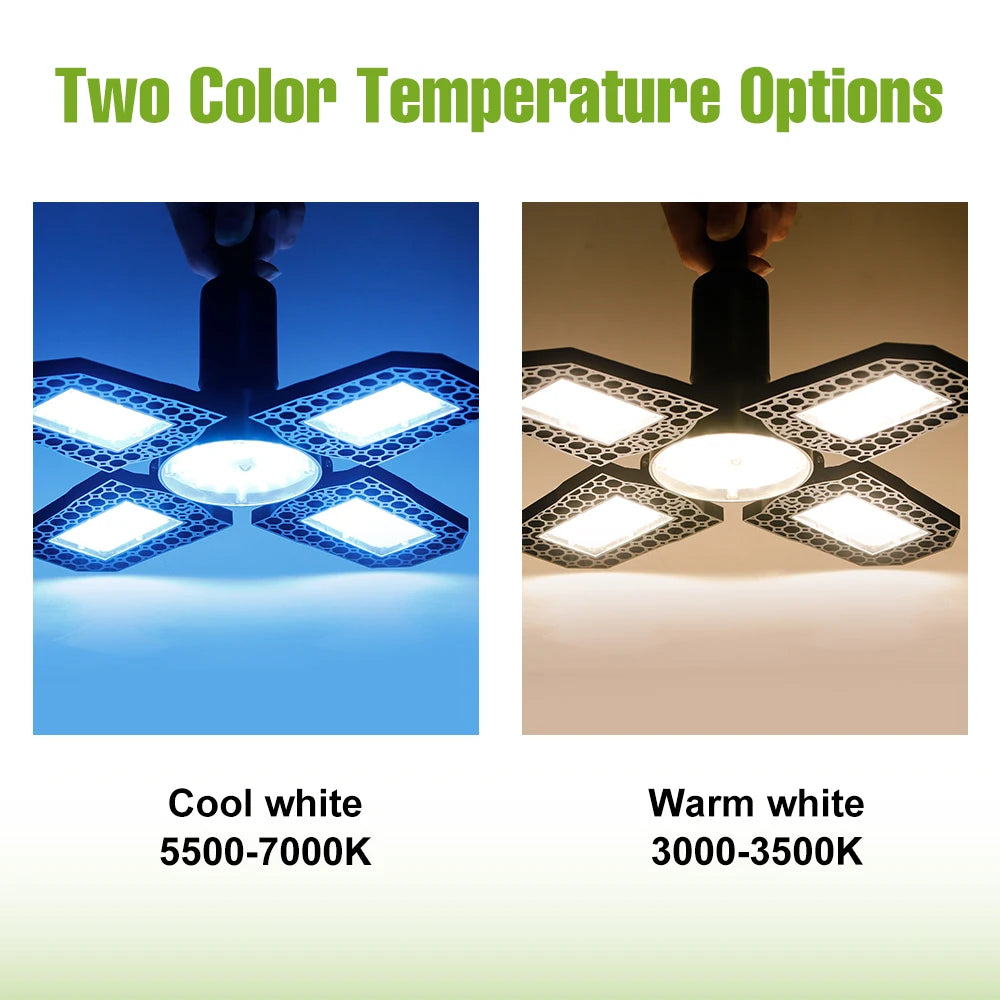 lampe led garage e27 noir hexagonal smd 40w 60w 80w 100w 150w 200w