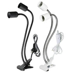 lampe pince flexible blanc moderne base e27 tige métallique réglable interrupteur prise us
