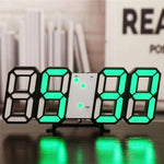horloge numérique led moderne noire blanche pied carré chambre salon