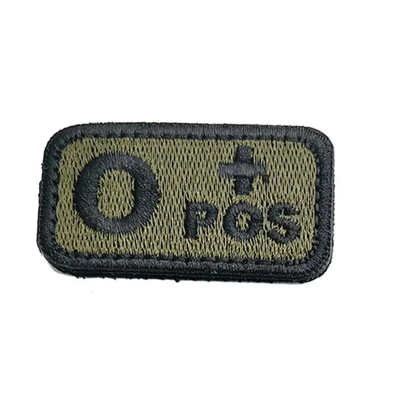 écussons sang type badges patchs militaires vert olive noir crochet boucle 2.5cm 5cm pos