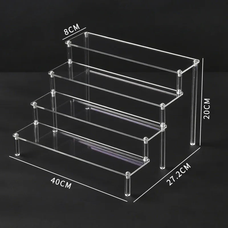 présentoir acrylique transparent moderne cupcake poupées parfum boîtes aveugles trapézoïdales étagère rangement multiple couches